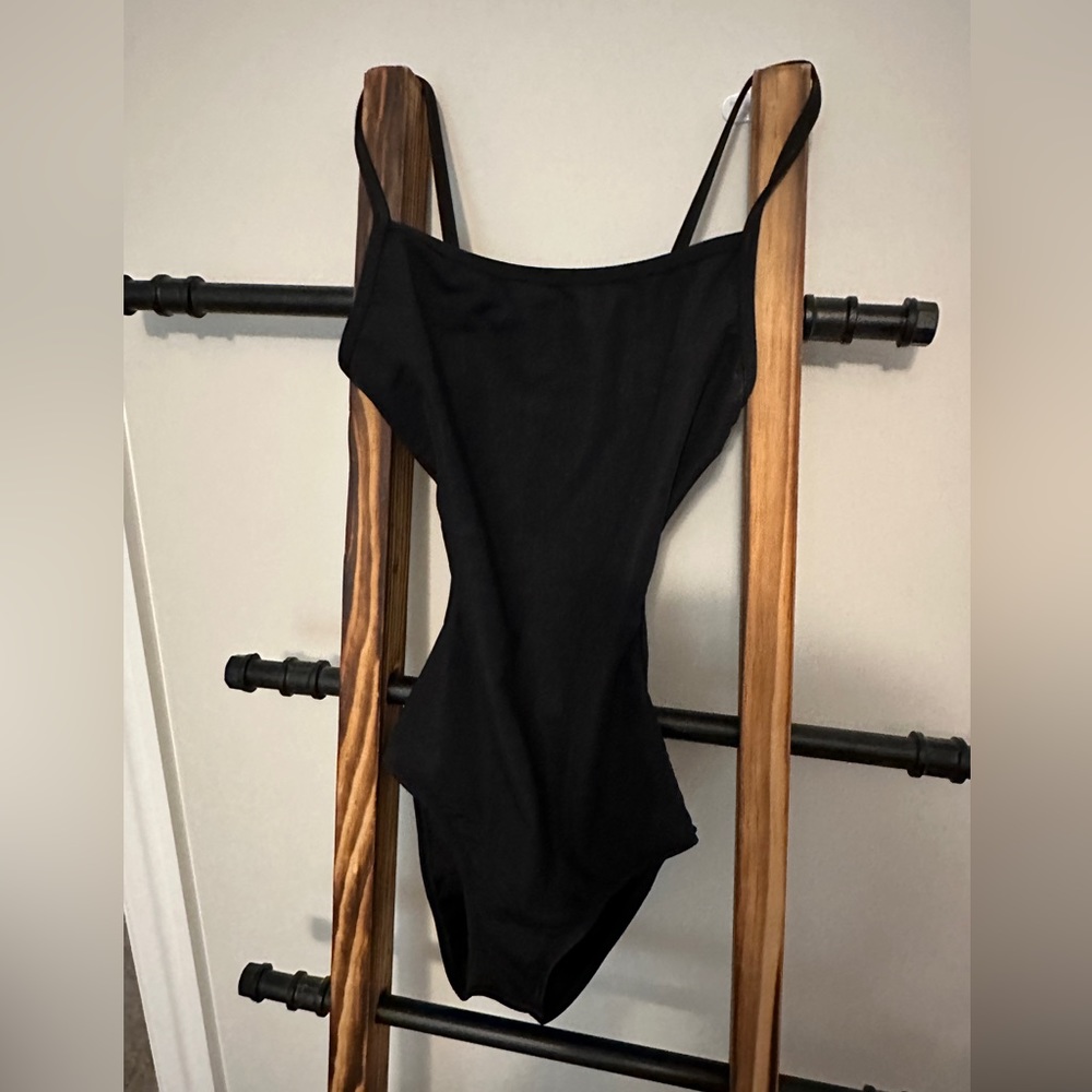 NWT Mariia Black Leotard Open Back size S